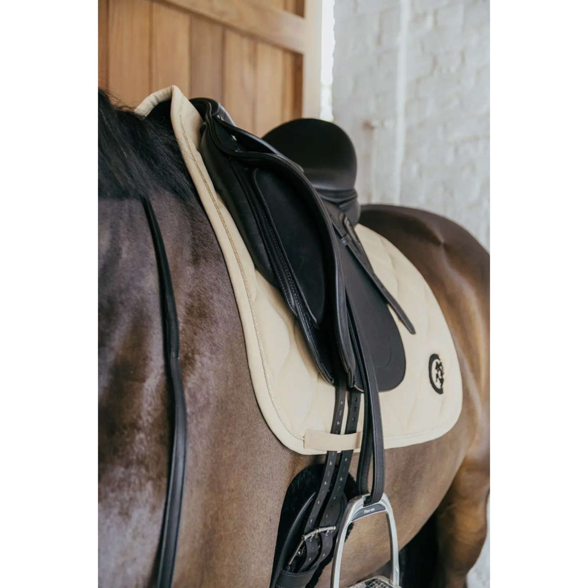 Kentucky Tapis de Selle Wave 3D logo Dressage Beige