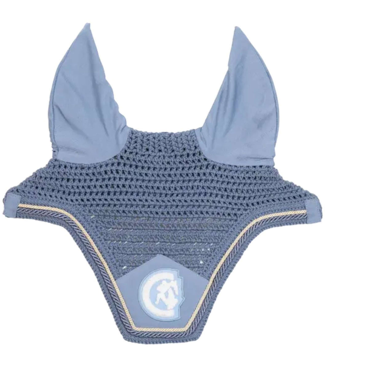 Kentucky Horsewear Bonnet Anti-Mouches Wellington 3D Logo Bleu Clair