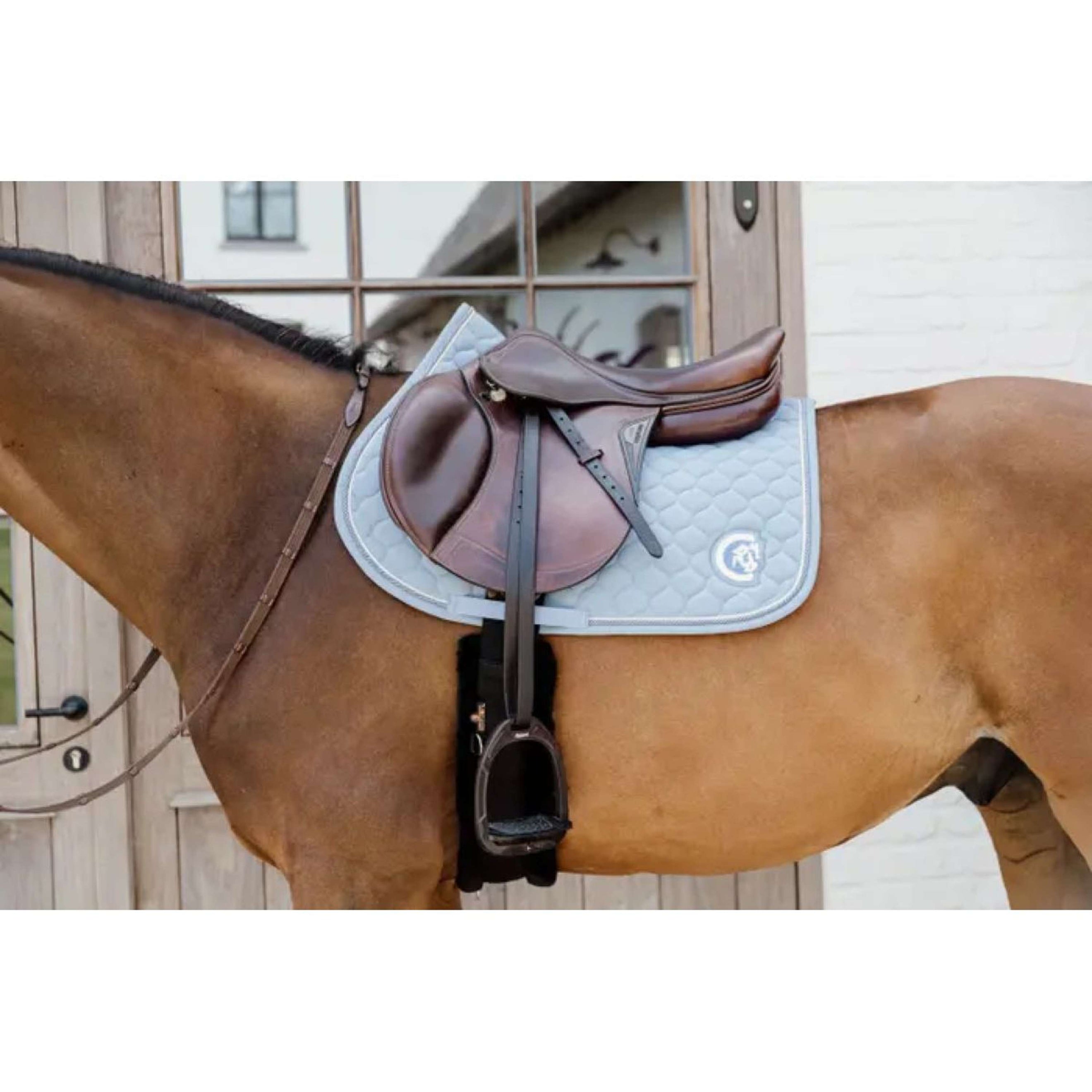 Kentucky Horsewear Tapis de Selle Onion Quilt 3D Logo de Saut Bleu Clair