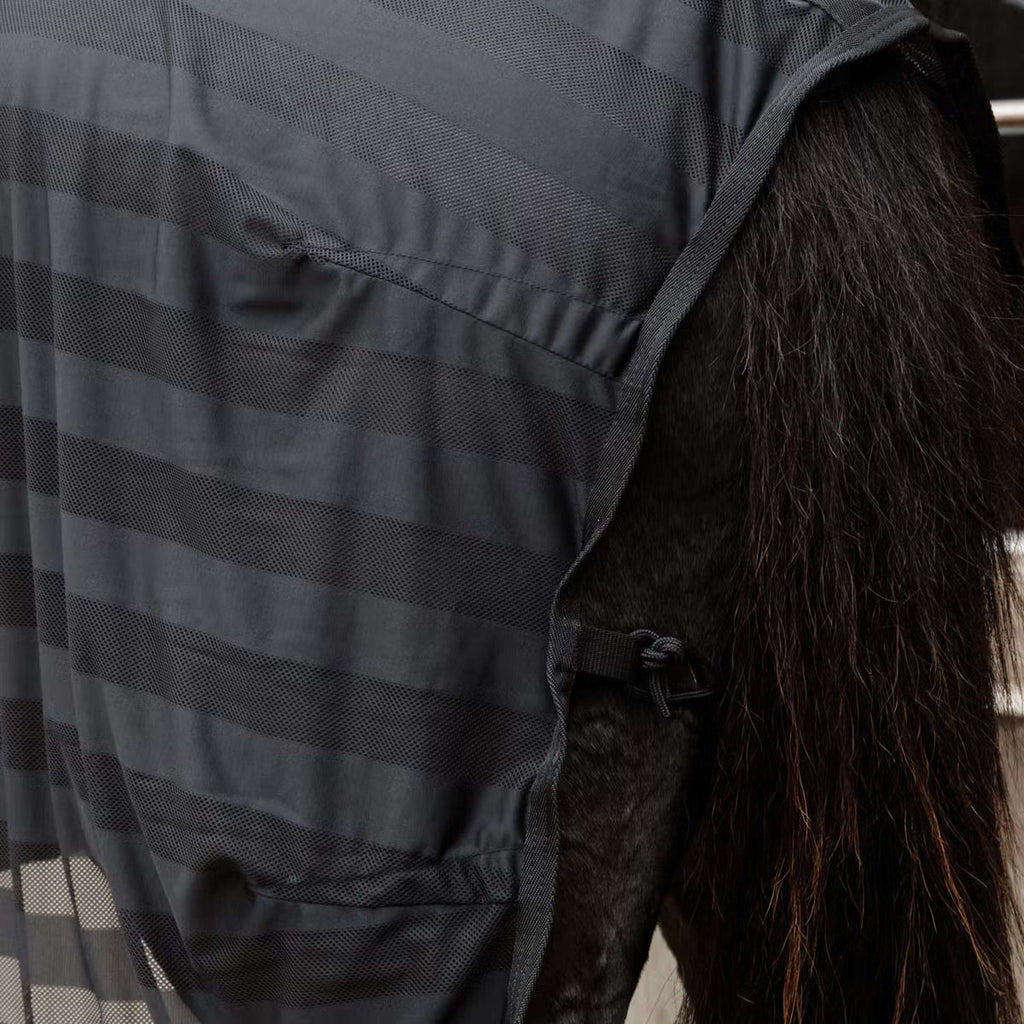 Kentucky Horsewear Couverture Anti-Mouches Light Striped Mesh Noir