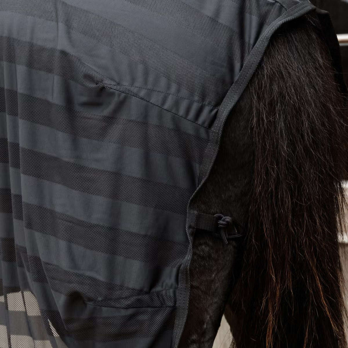 Kentucky Horsewear Couverture Anti-Mouches Light Striped Mesh Noir