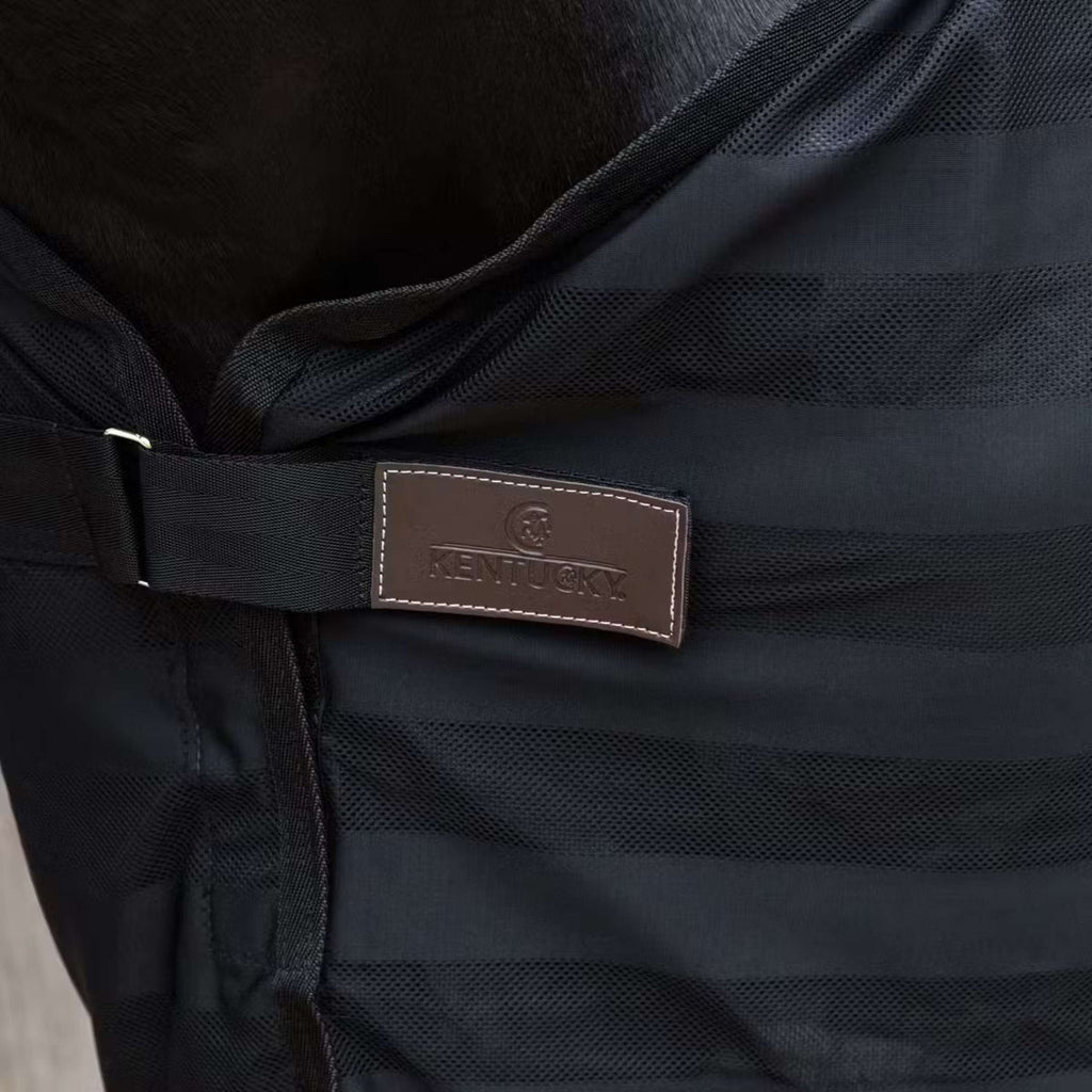 Kentucky Horsewear Couverture Anti-Mouches Light Striped Mesh Noir
