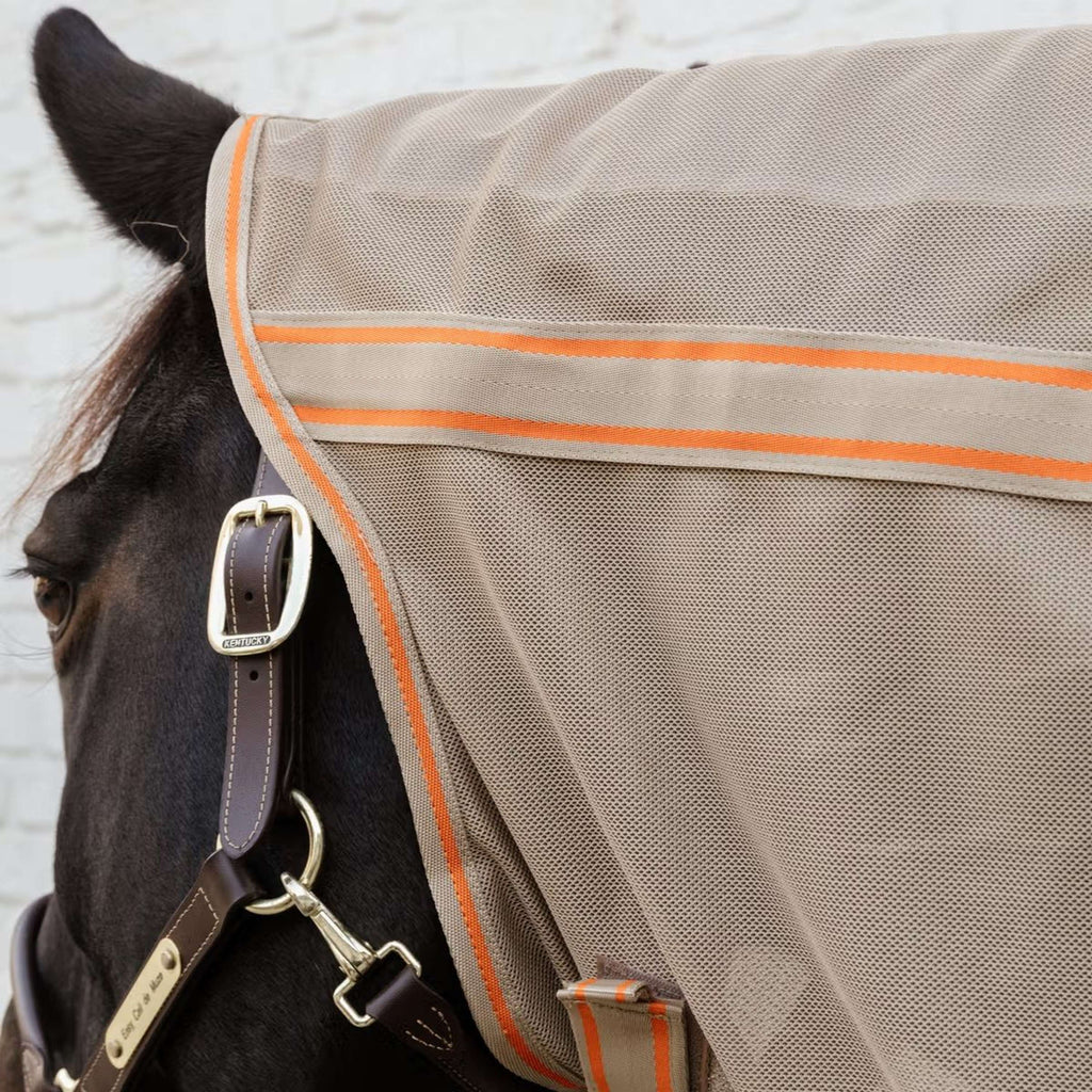 Kentucky Horsewear Couverture Anti-Mouches Comfort Mesh Beige/Orange