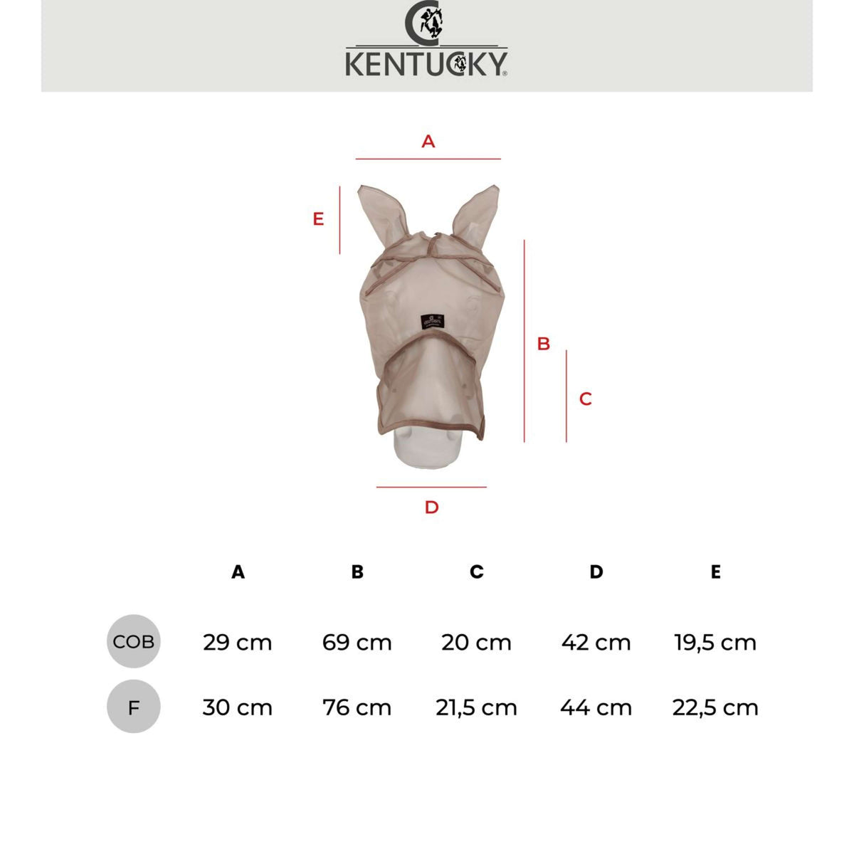Kentucky Masque Anti-Mouches Heart avec Oreilles et Nez Noir