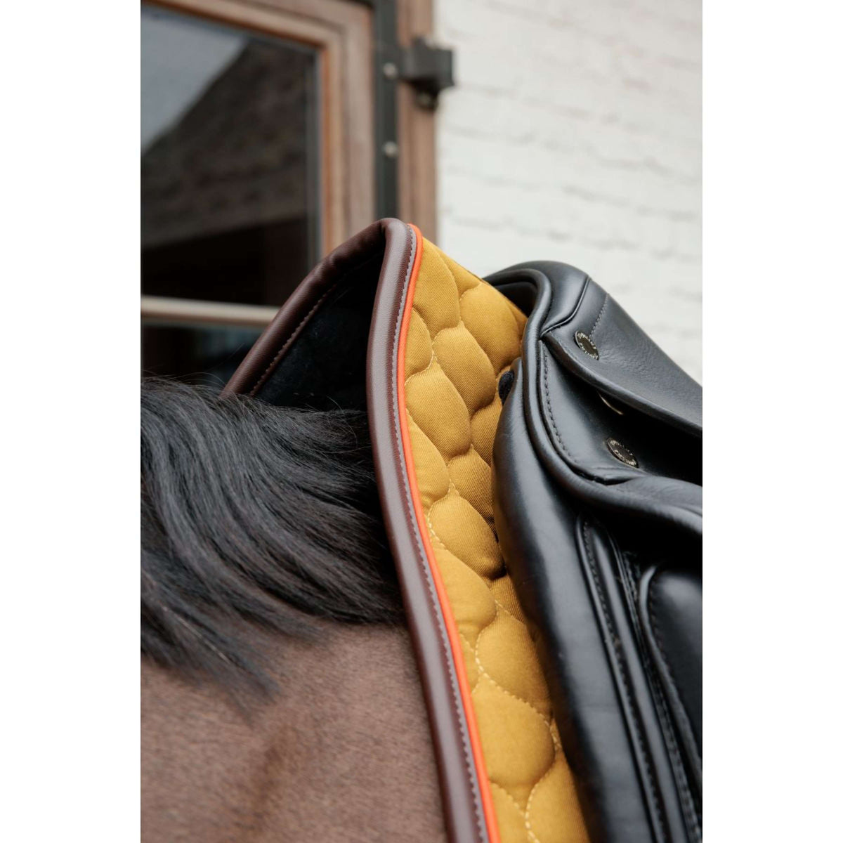 Kentucky Horsewear Tapis de Selle Onion Quilt Leather Neon Dressage Kaki