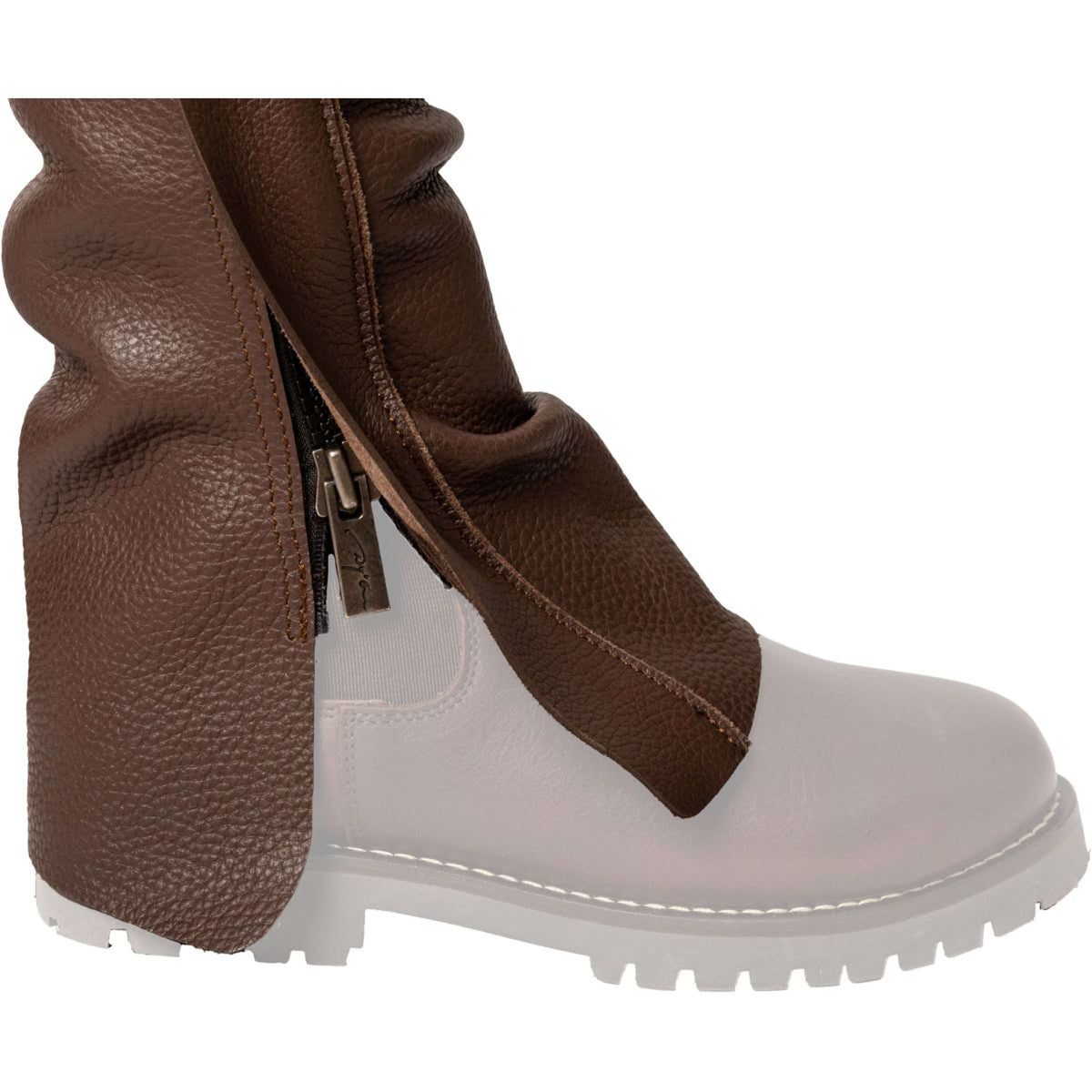 Dyon Longues Jambières en Cuir Standard Marron