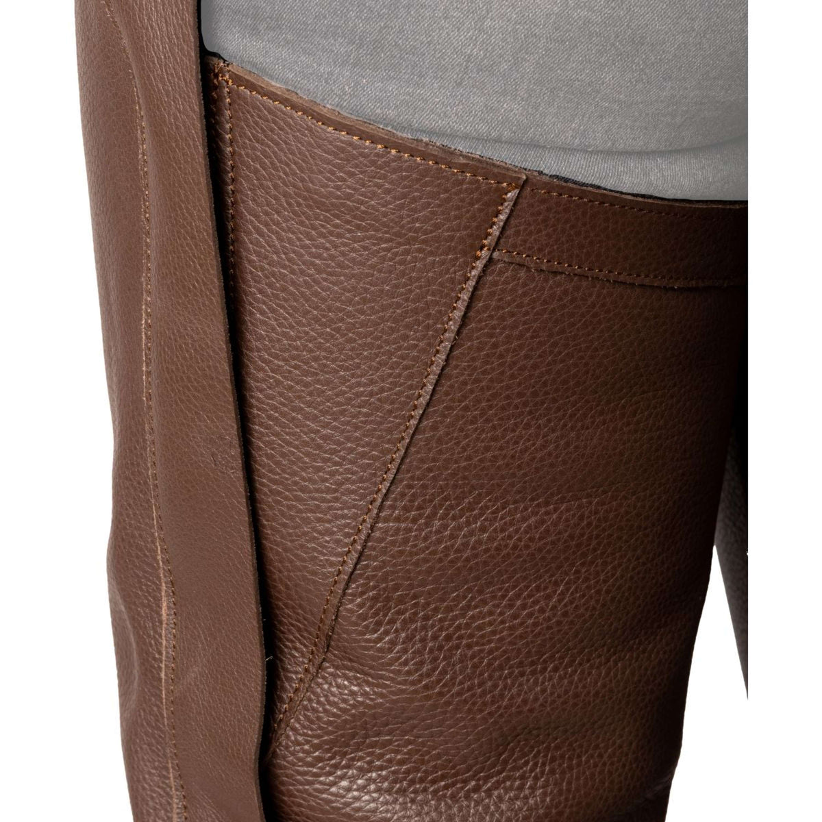 Dyon Longues Jambières en Cuir Standard Marron