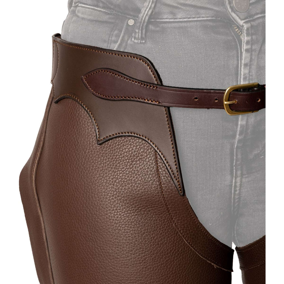 Dyon Longues Jambières en Cuir Standard Marron