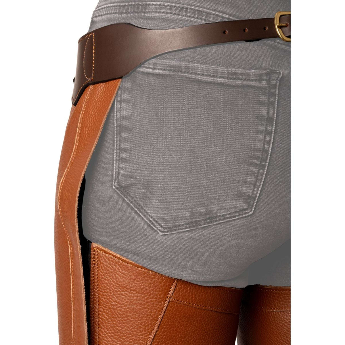 Dyon Longues Jambières en Cuir Standard Cognac