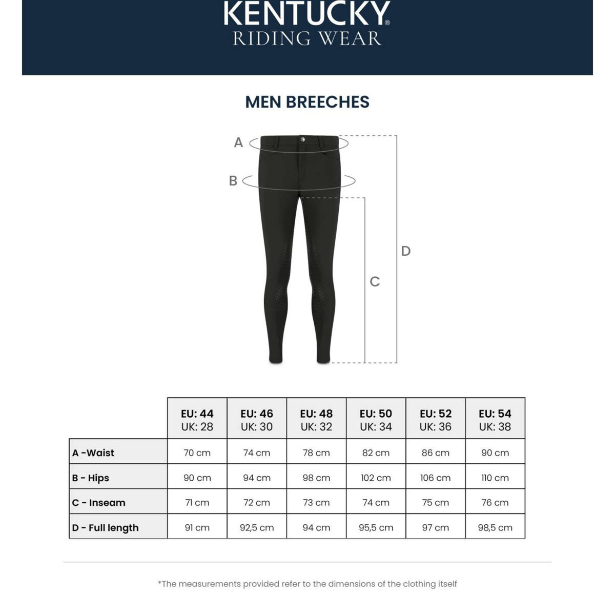 Kentucky Pantalon d'Équitation Mexico Knee Grip Hommes Marin