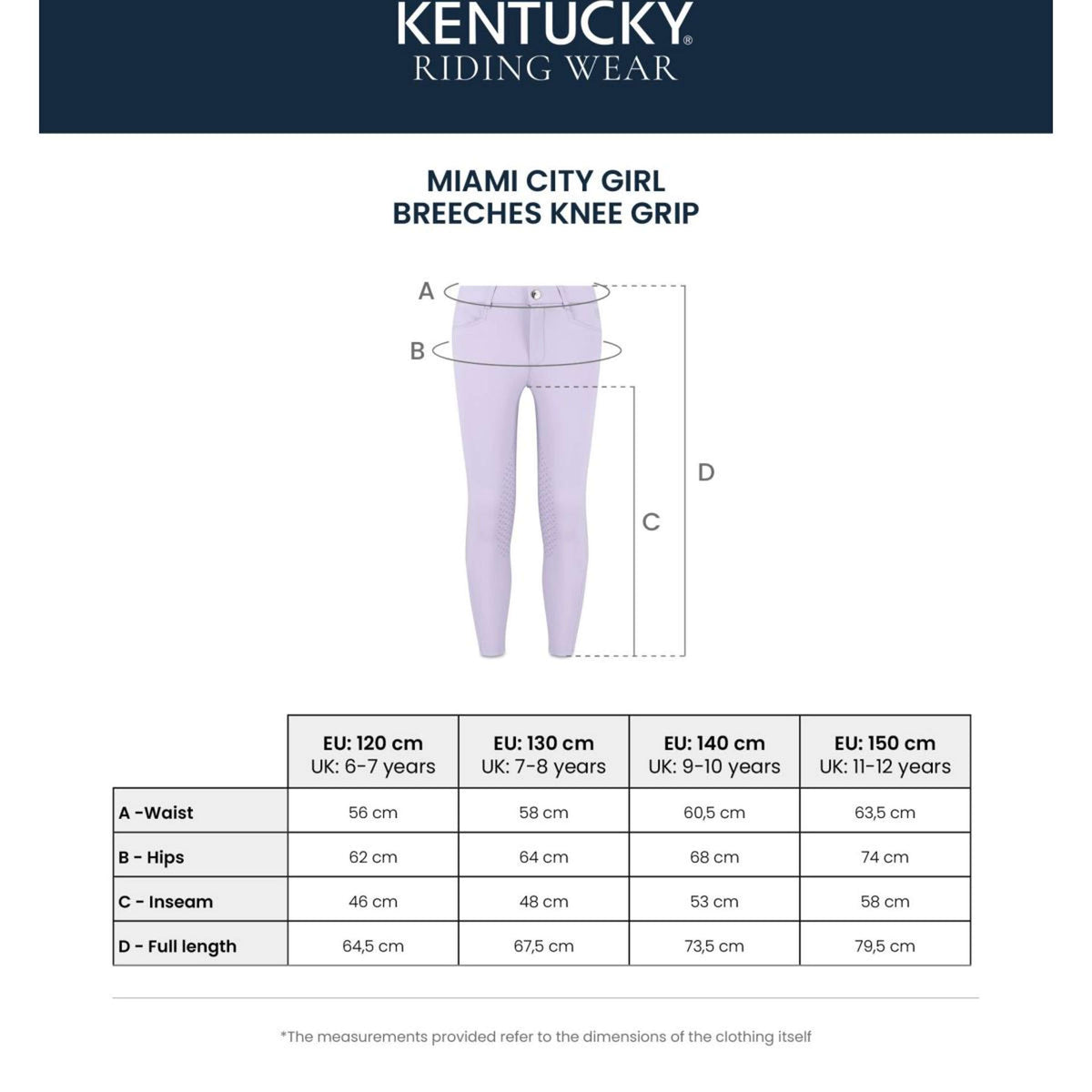 Kentucky Pantalon d'Équitation Miami City Knee Grip Girls Old Rose