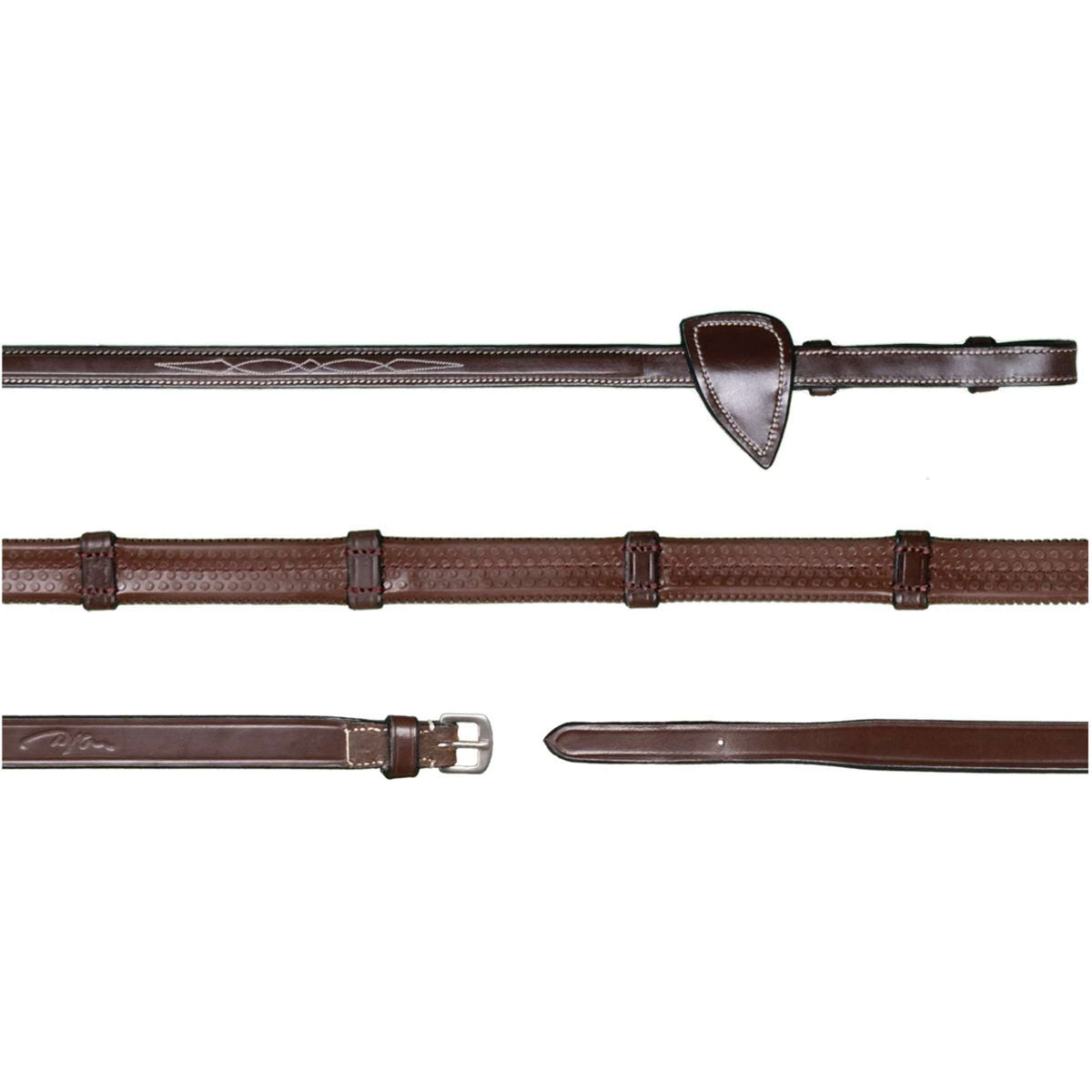 Dyon Rênes 7 Loops US Collection 1/2 Caoutchouc Marron