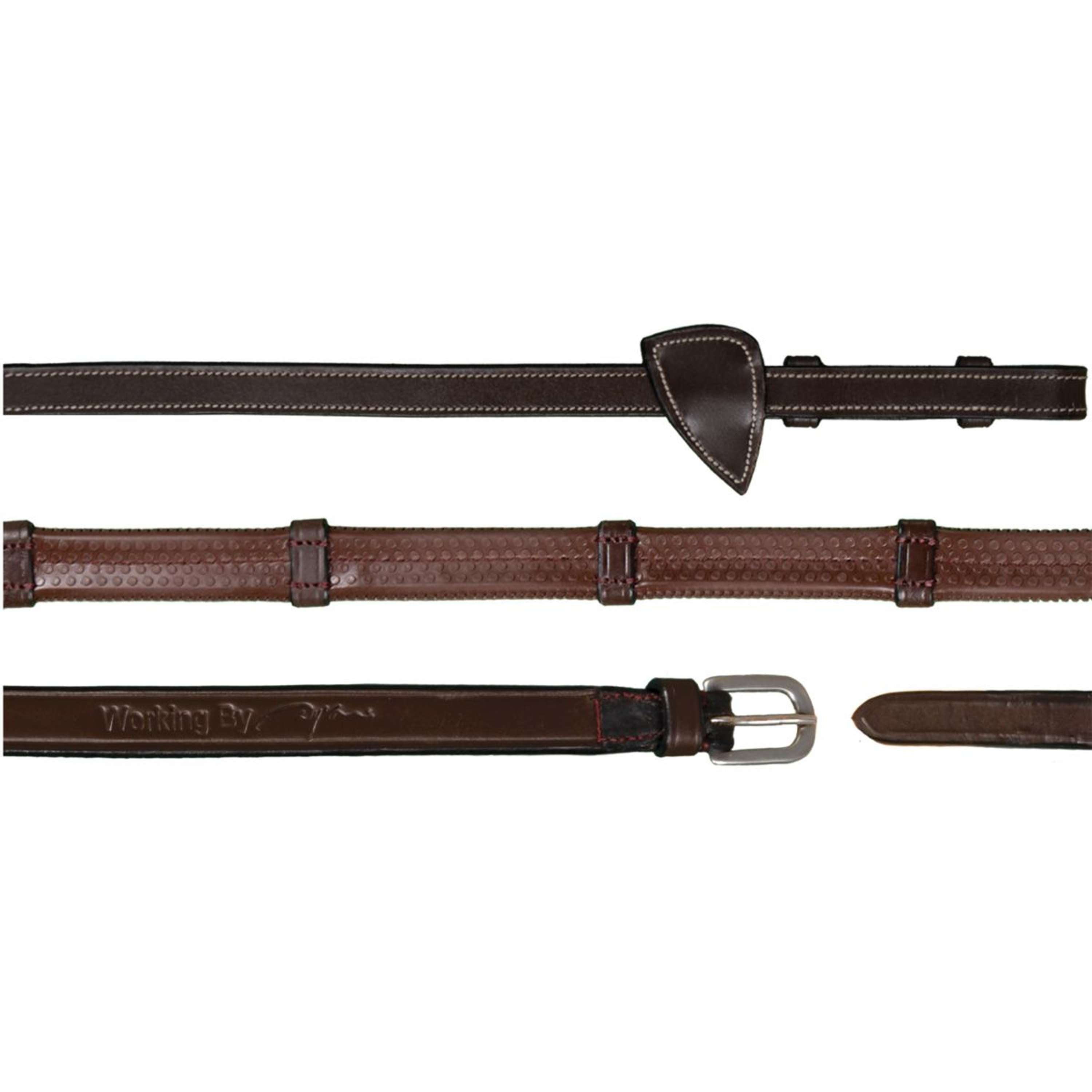 Dyon Rênes en caoutchouc avec stops 13mm WC Marron Dyon Rênes en caoutchouc avec stops 13mm WC Marron