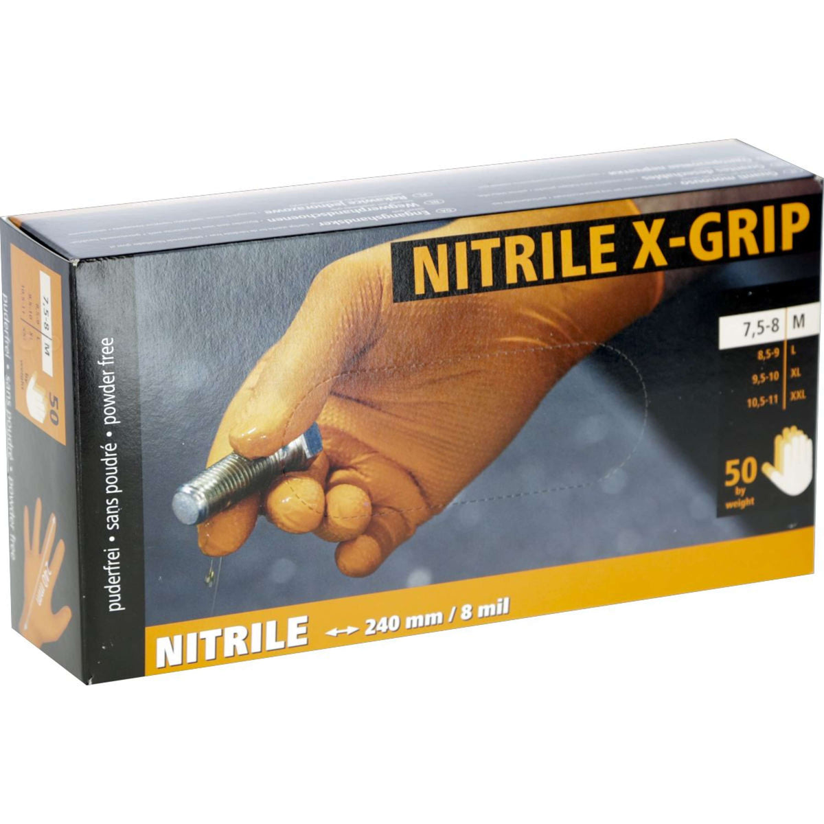 Kerbl Gant à Usage Unique Nitril X-Grip 50 Pièces Orange