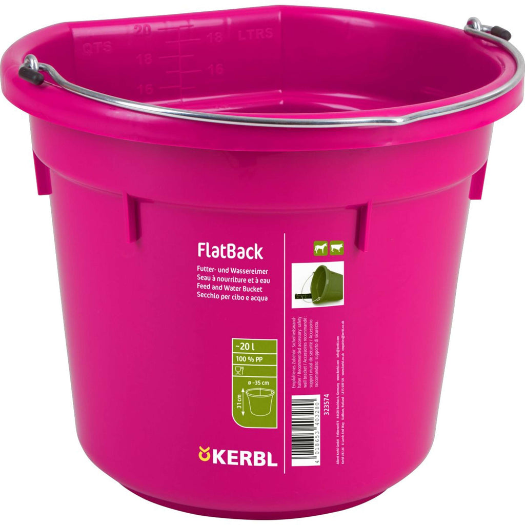 Kerbl Seau avec côté plat Rose