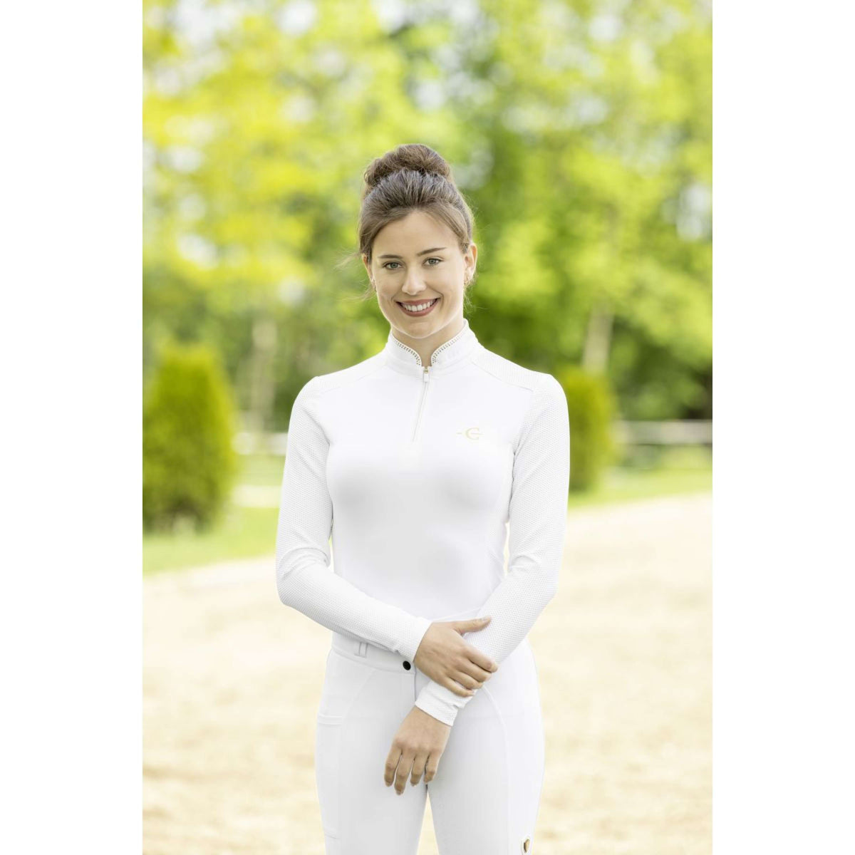 Covalliero T-shirt de Concours SS26 Femme Longues Manches Blanc