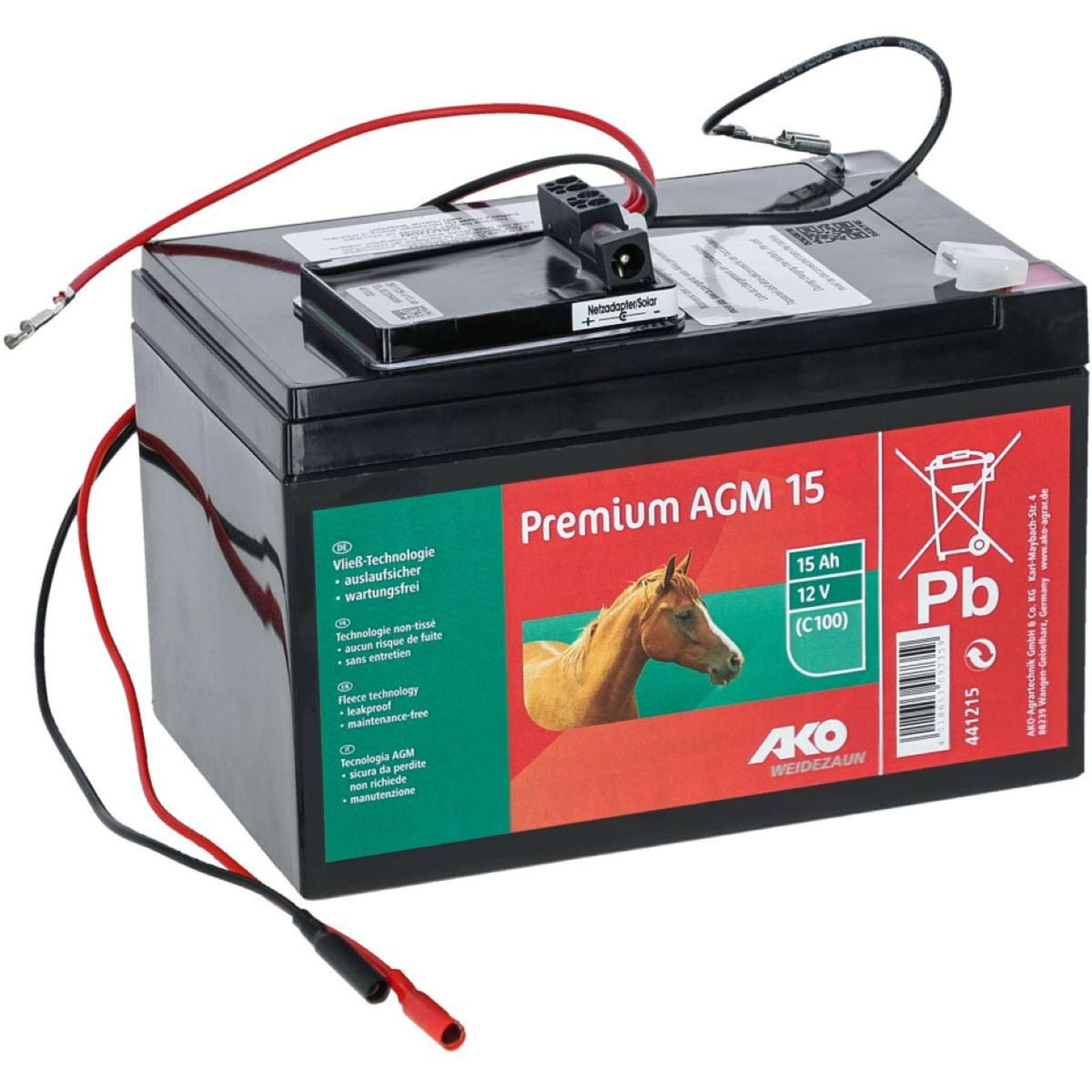 Ako Premium AGM 15 Ah Complete Set Noir