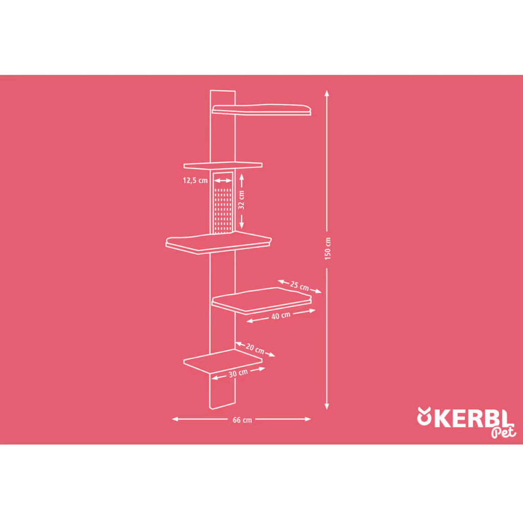 Kerbl Poteau à Gratter Timber le bâton Bois/Taupe