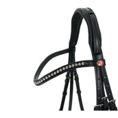 Kieffer Bridon Comfort Paris Anglais Muserolle avec Noseband, Noir Technique, Vernis, 35mm Noir/Blanc