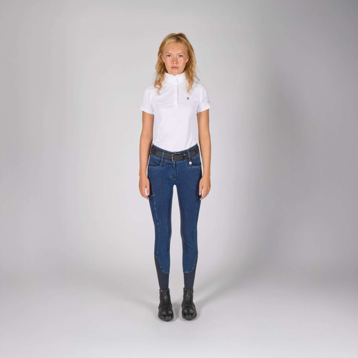 Kingsland Pantalon d'Équitation KLKayce Denim Full Grip Marin