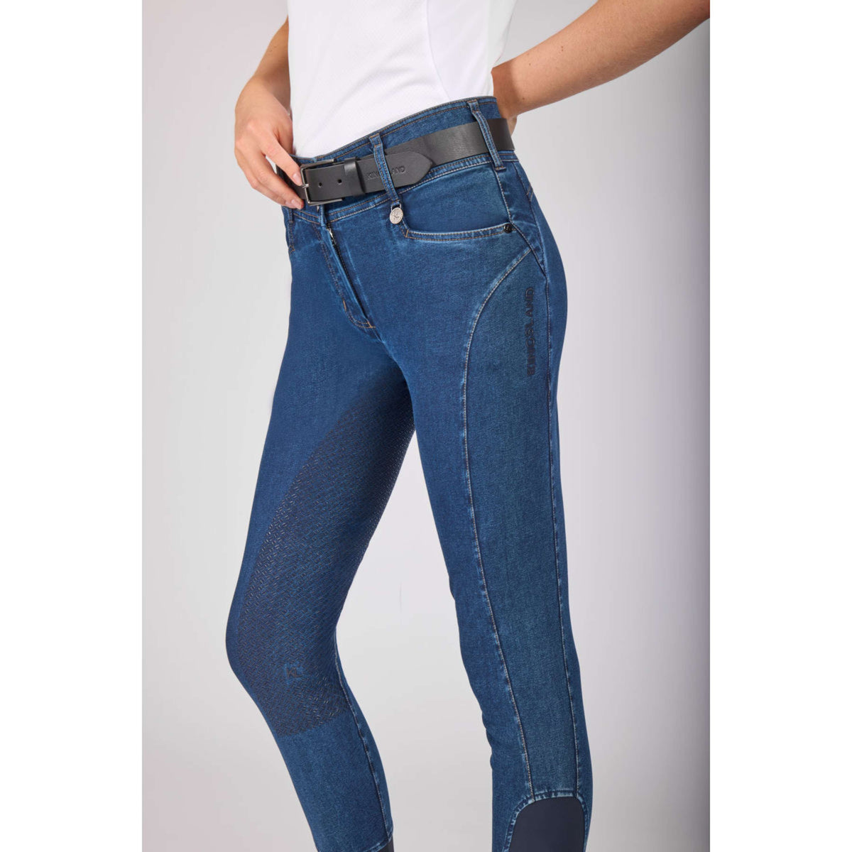 Kingsland Pantalon d'Équitation KLKayce Denim Full Grip Marin