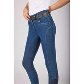Kingsland Pantalon d'Équitation KLKayce Denim Full Grip Marin