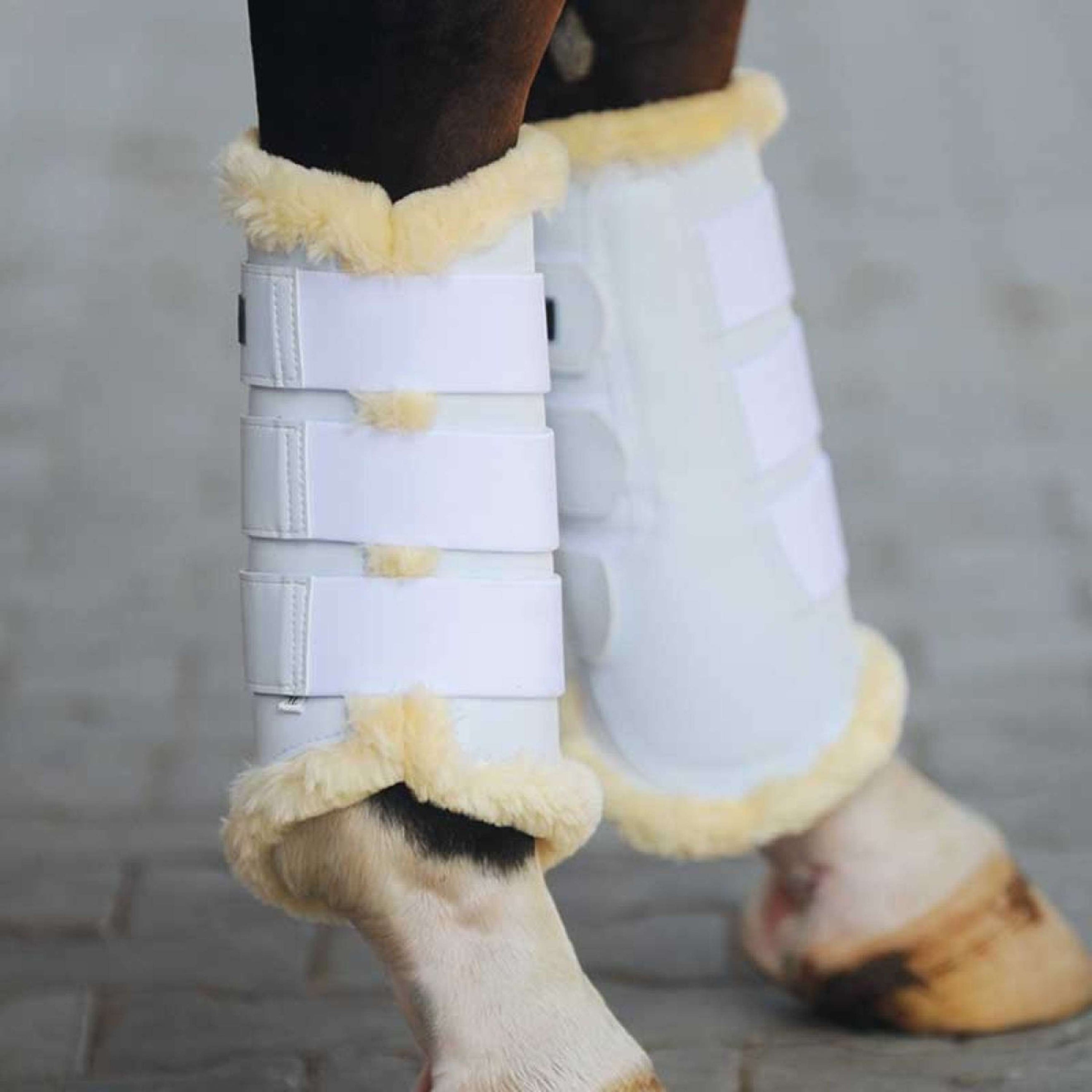 Kavalkade Dressage Boots Show Fausse Fourrure Blanc