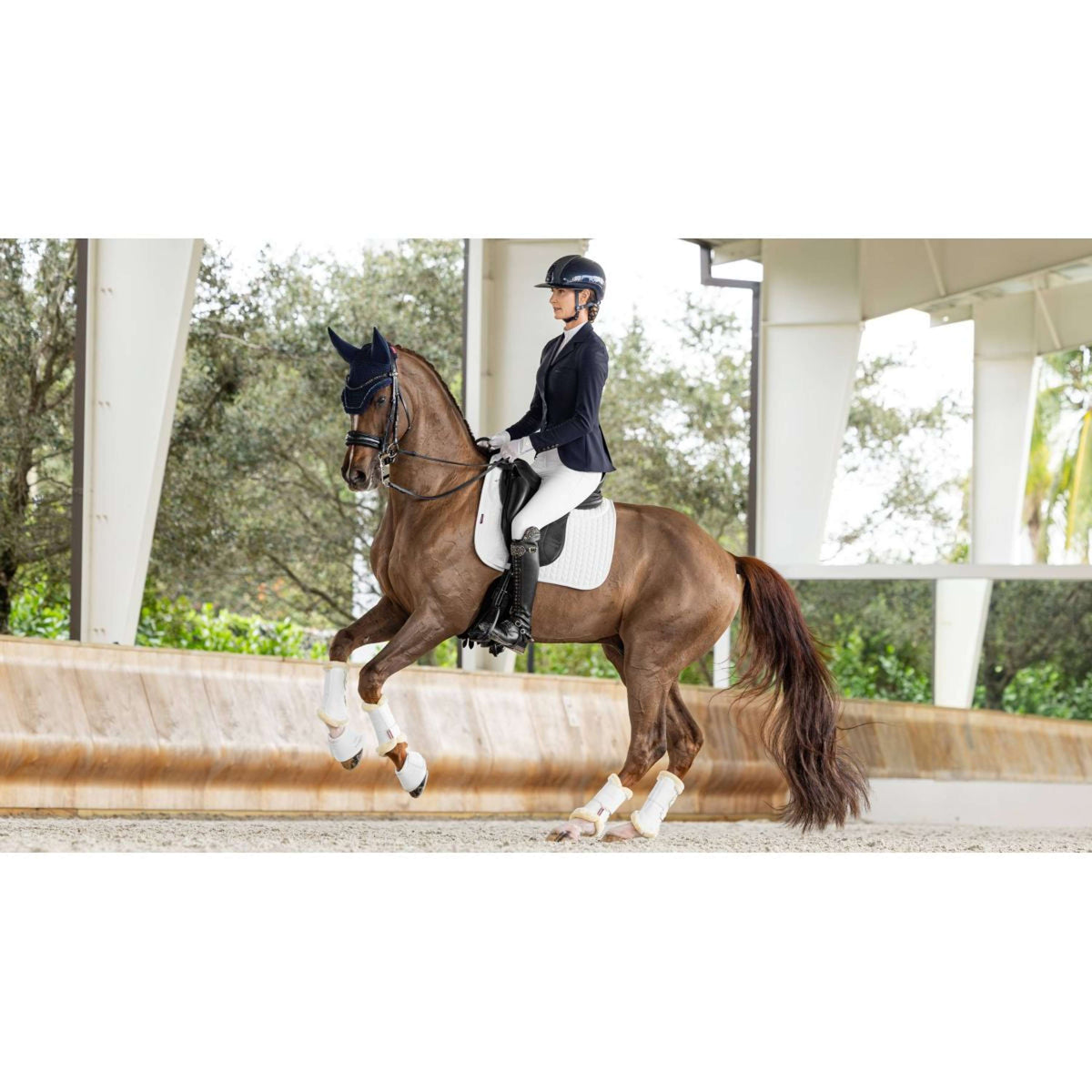 LeMieux Tapis de Selle Prosorb Plain 2 Pocket Dressage Blanc