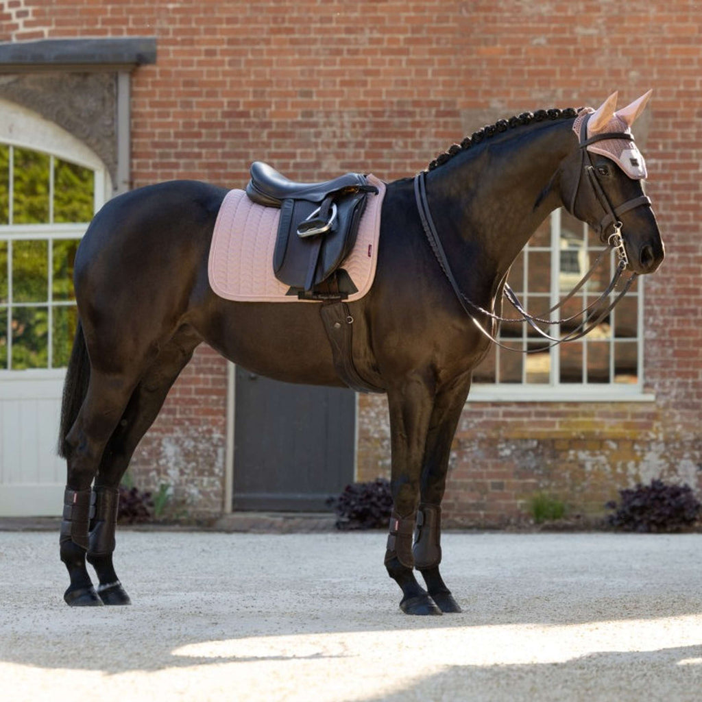 LeMieux Tapis de Selle Heritage Herringbone Square Dressage Wild Rose