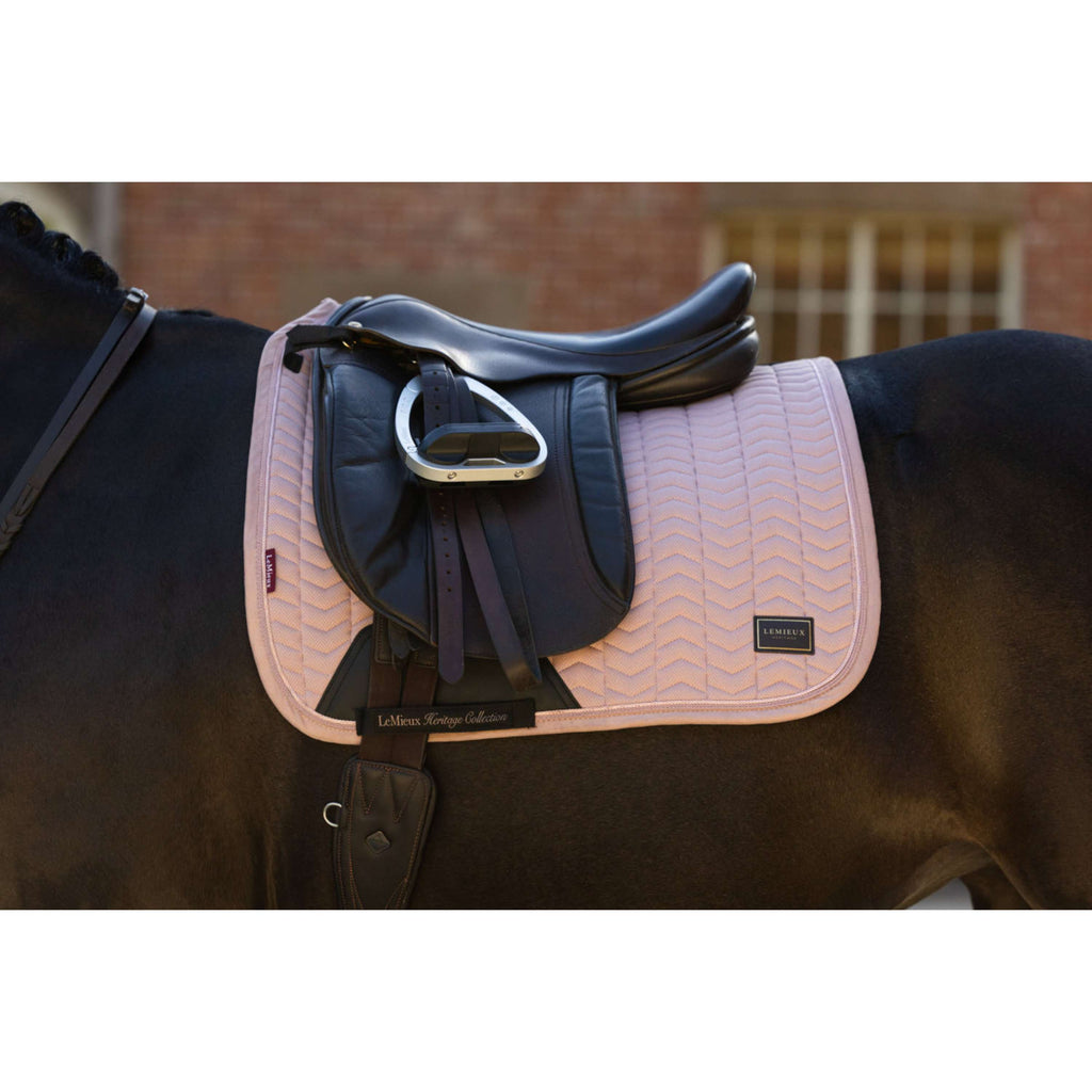 LeMieux Tapis de Selle Heritage Herringbone Square Dressage Wild Rose