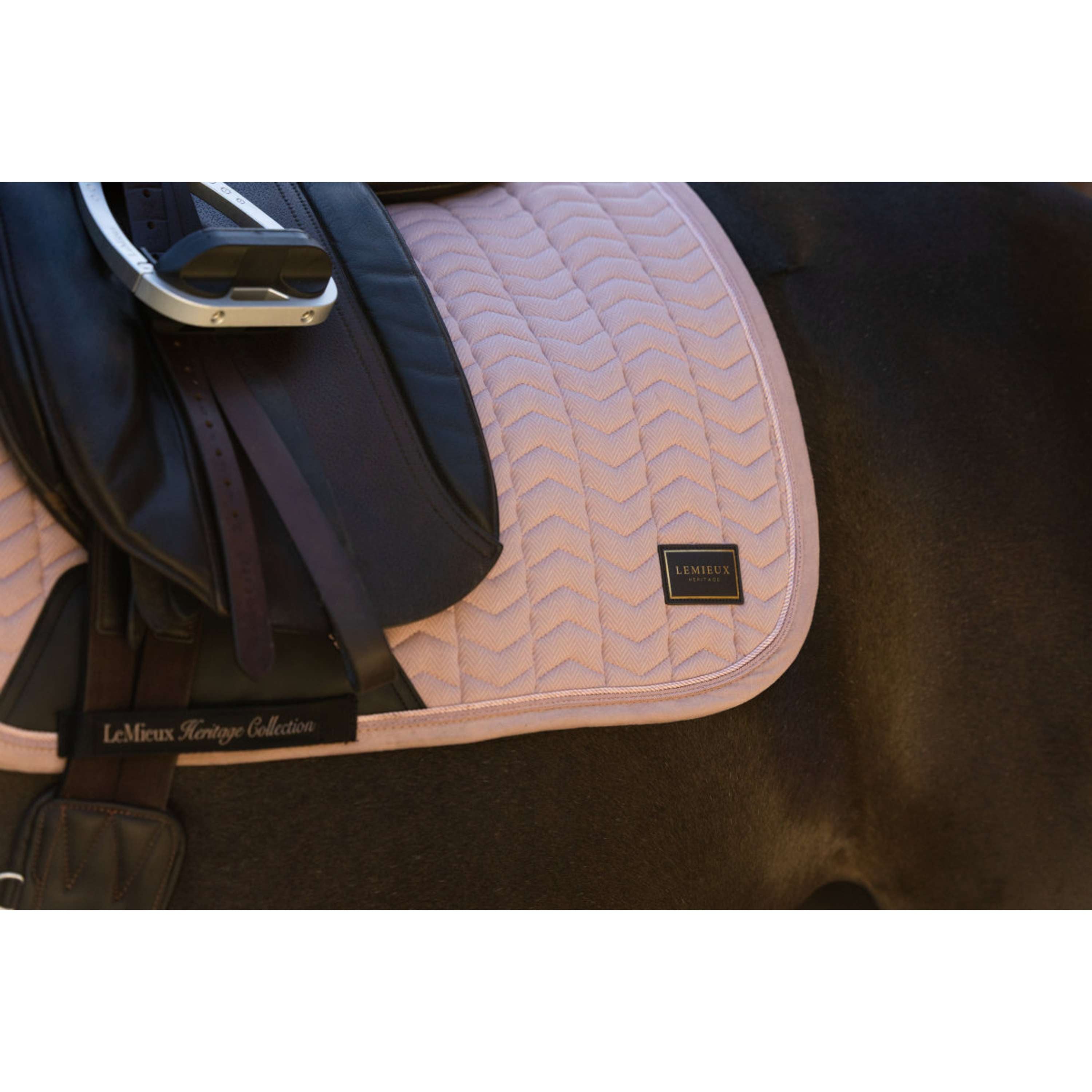LeMieux Tapis de Selle Heritage Herringbone Square Dressage Wild Rose