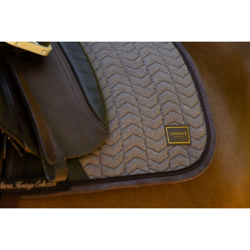 LeMieux Tapis de Selle Heritage Herringbone Square Dressage Cocoa