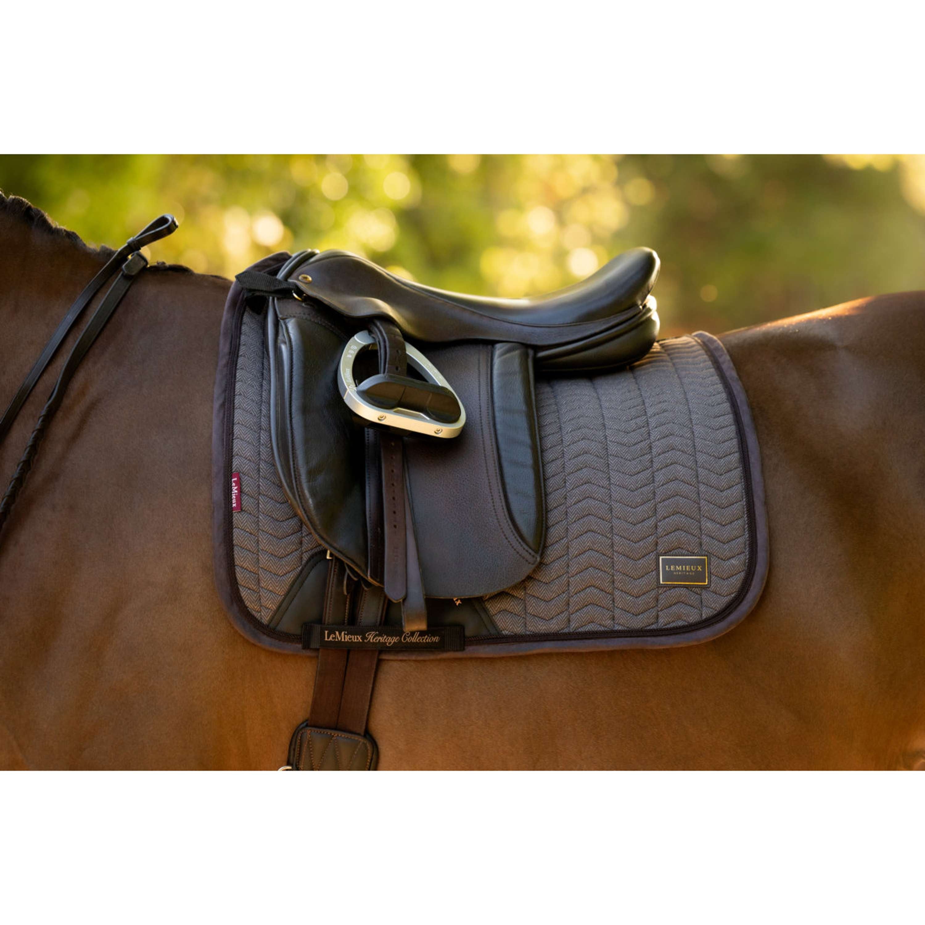 LeMieux Tapis de Selle Heritage Herringbone Square Dressage Cocoa