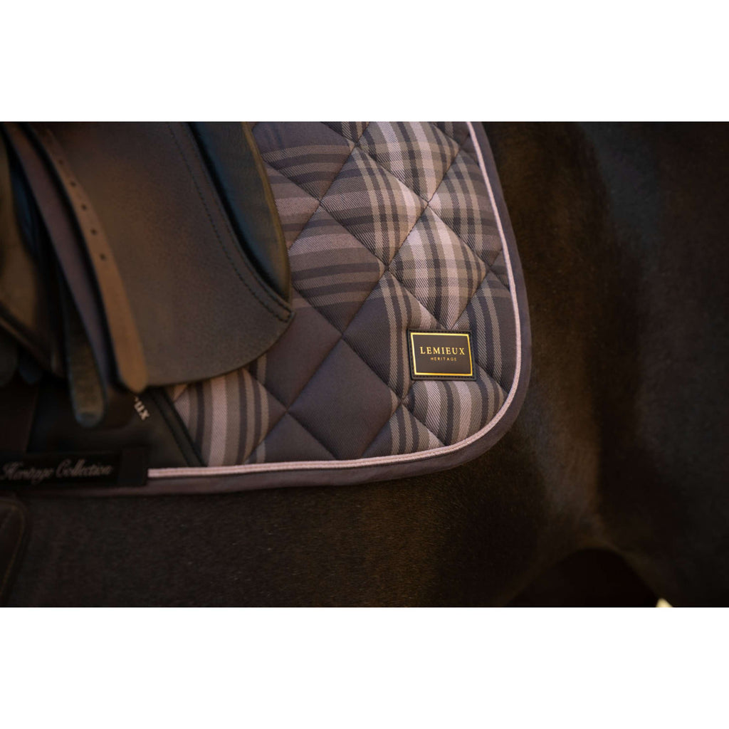 LeMieux Tapis de Selle Heritage Check Square Dressage Cocoa