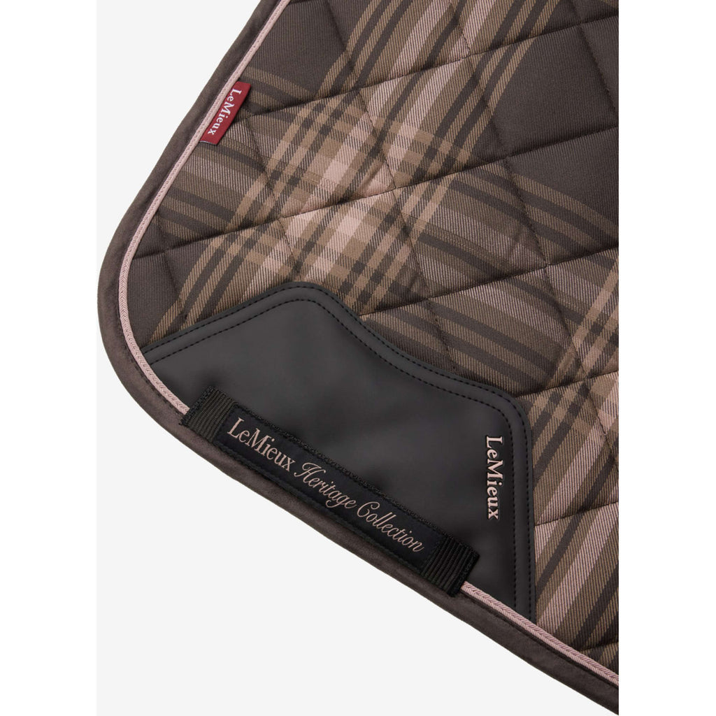 LeMieux Tapis de Selle Heritage Check Square Dressage Cocoa