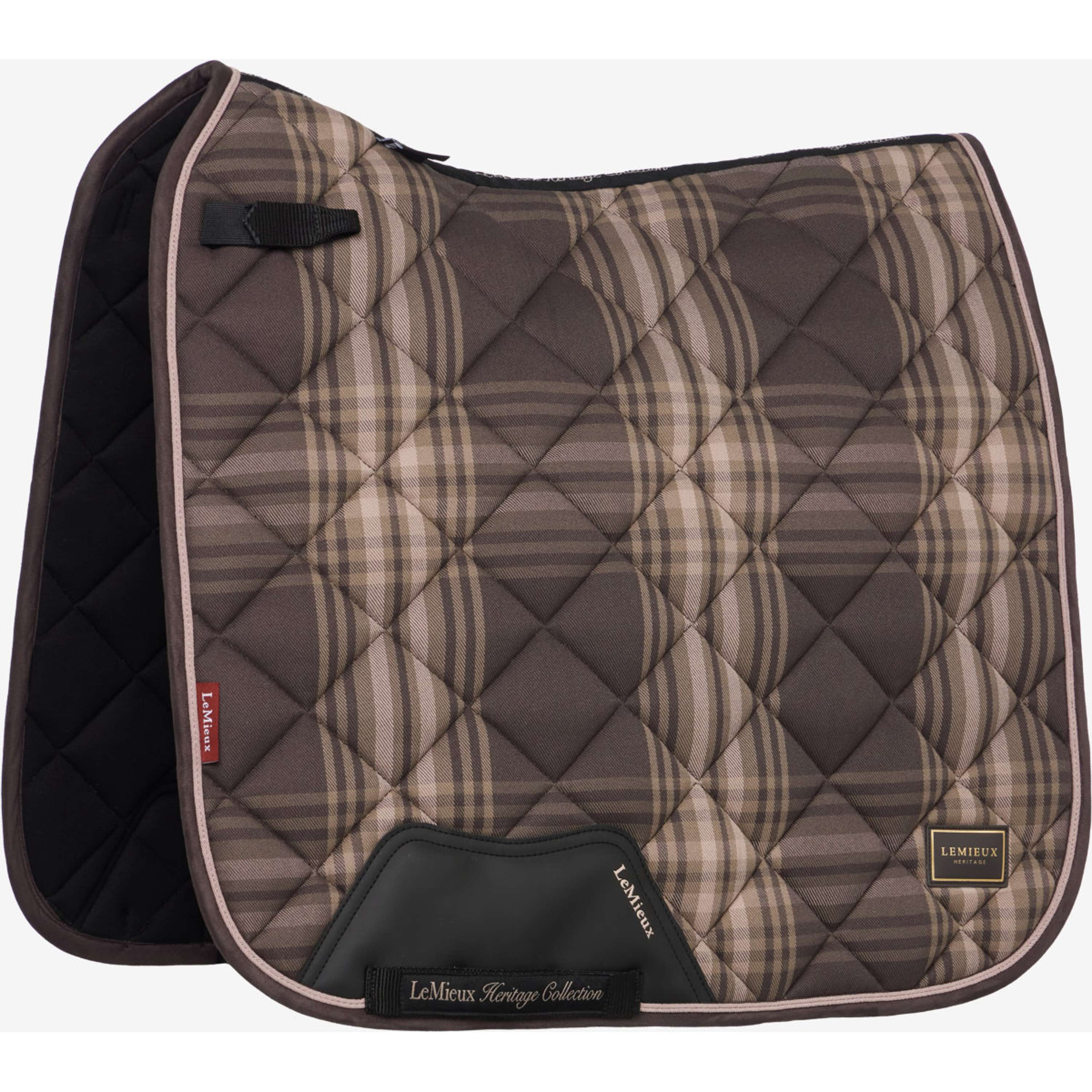 LeMieux Tapis de Selle Heritage Check Square Dressage Cocoa