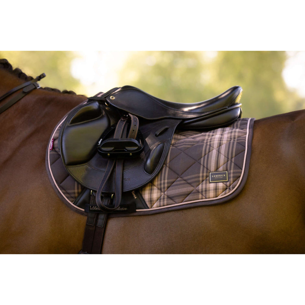 LeMieux Tapis de Selle Heritage Check Square de Saut Cocoa