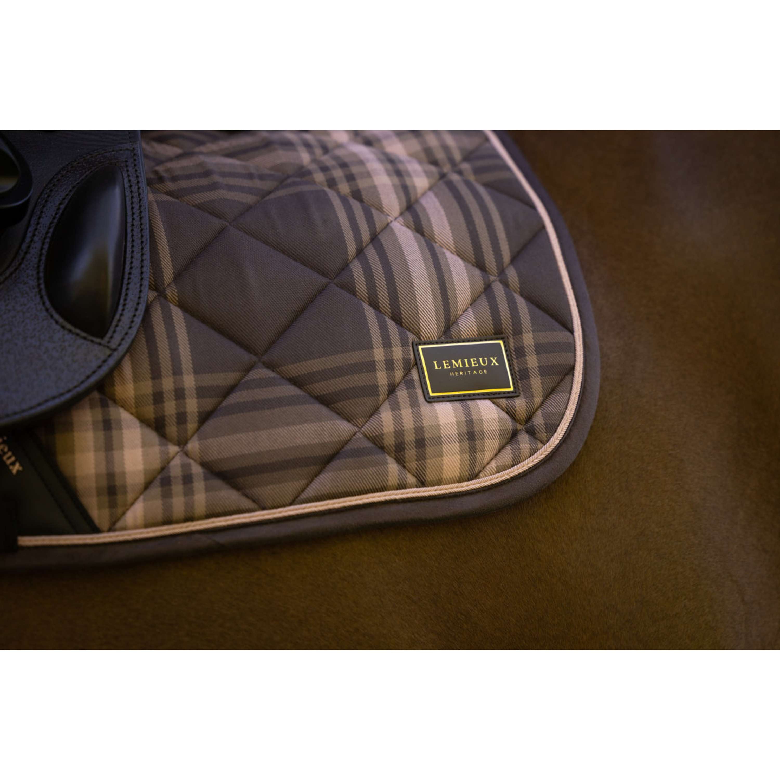 LeMieux Tapis de Selle Heritage Check Square de Saut Cocoa