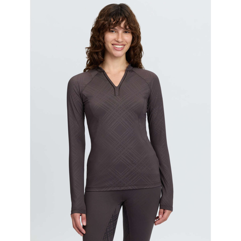 LeMieux Baselayer Heritage Check Longues Manches Cocoa
