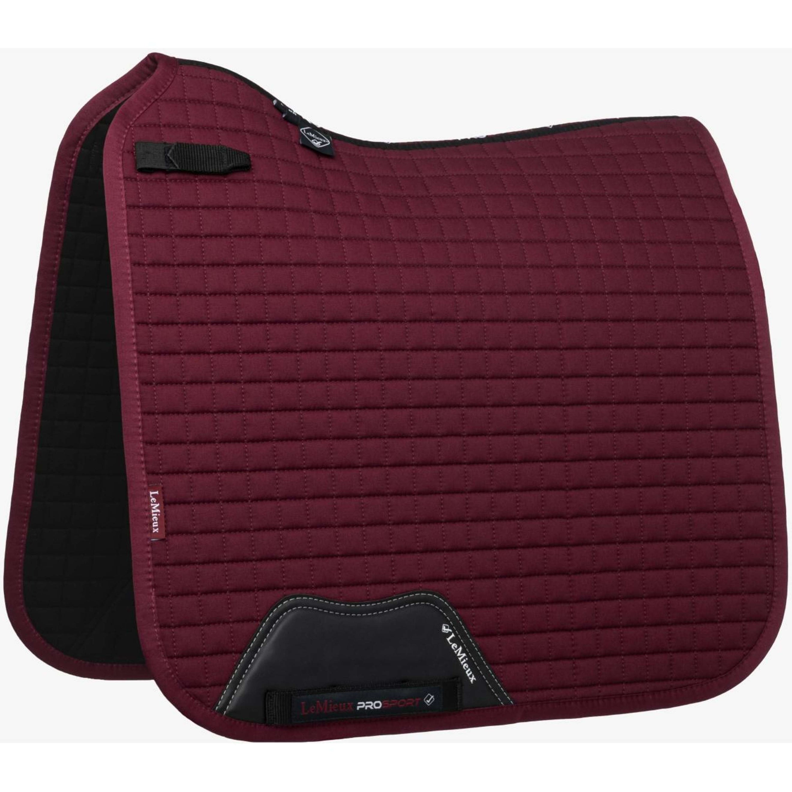 LeMieux Tapis de Selle Prosport Plain Square D-Ring Dressage Bordeaux
