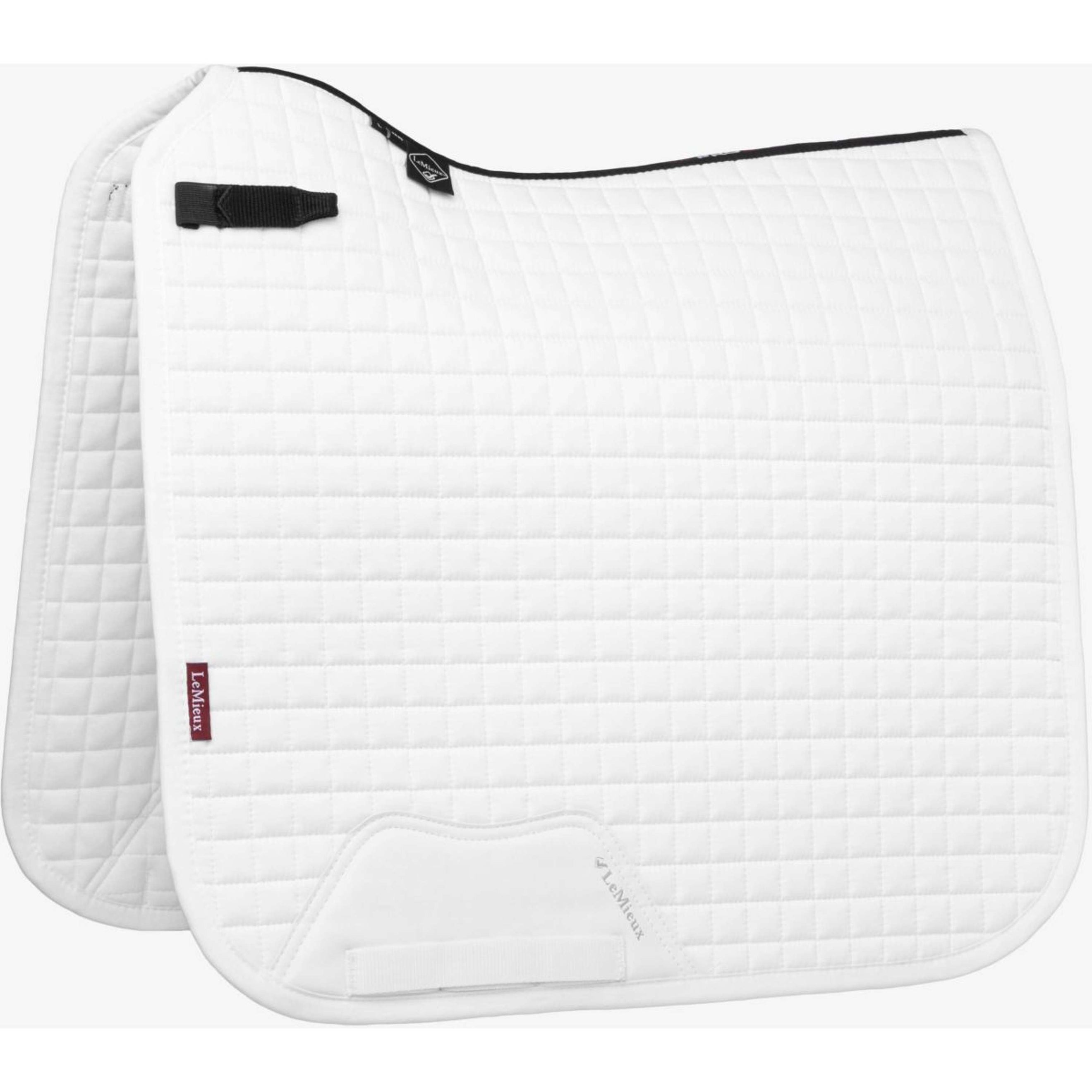 LeMieux Tapis de Selle Prosport Plain Square D-Ring Dressage Blanc