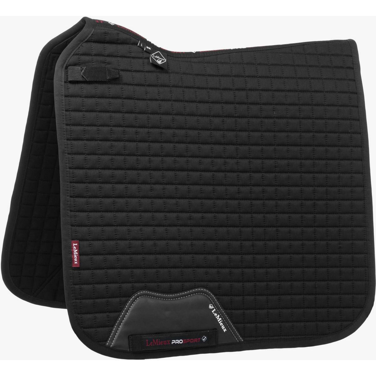 LeMieux Tapis de Selle Prosport Plain Square D-Ring Dressage Noir