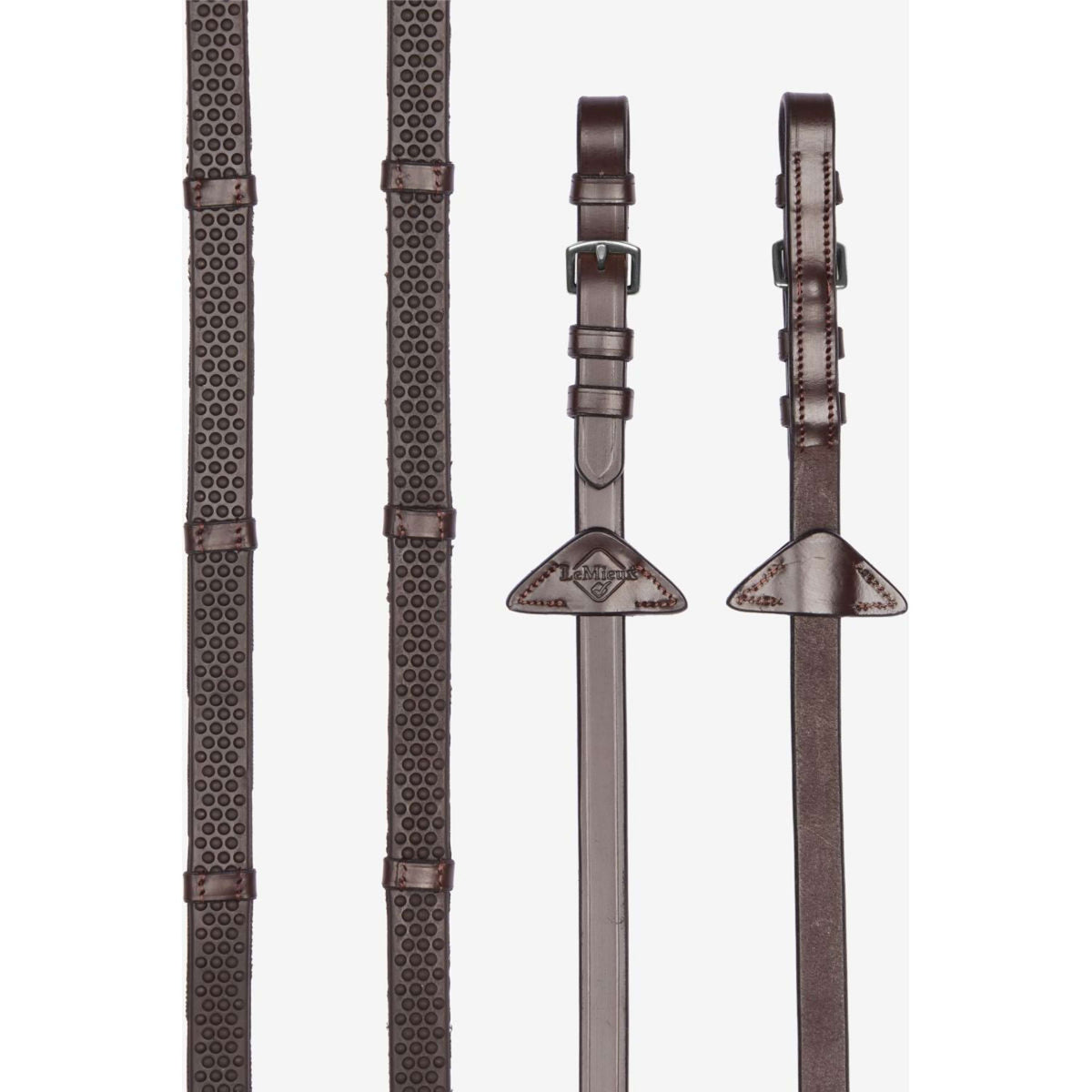 LeMieux Rênes Soft Rubber with Stoppers Havana/Silver