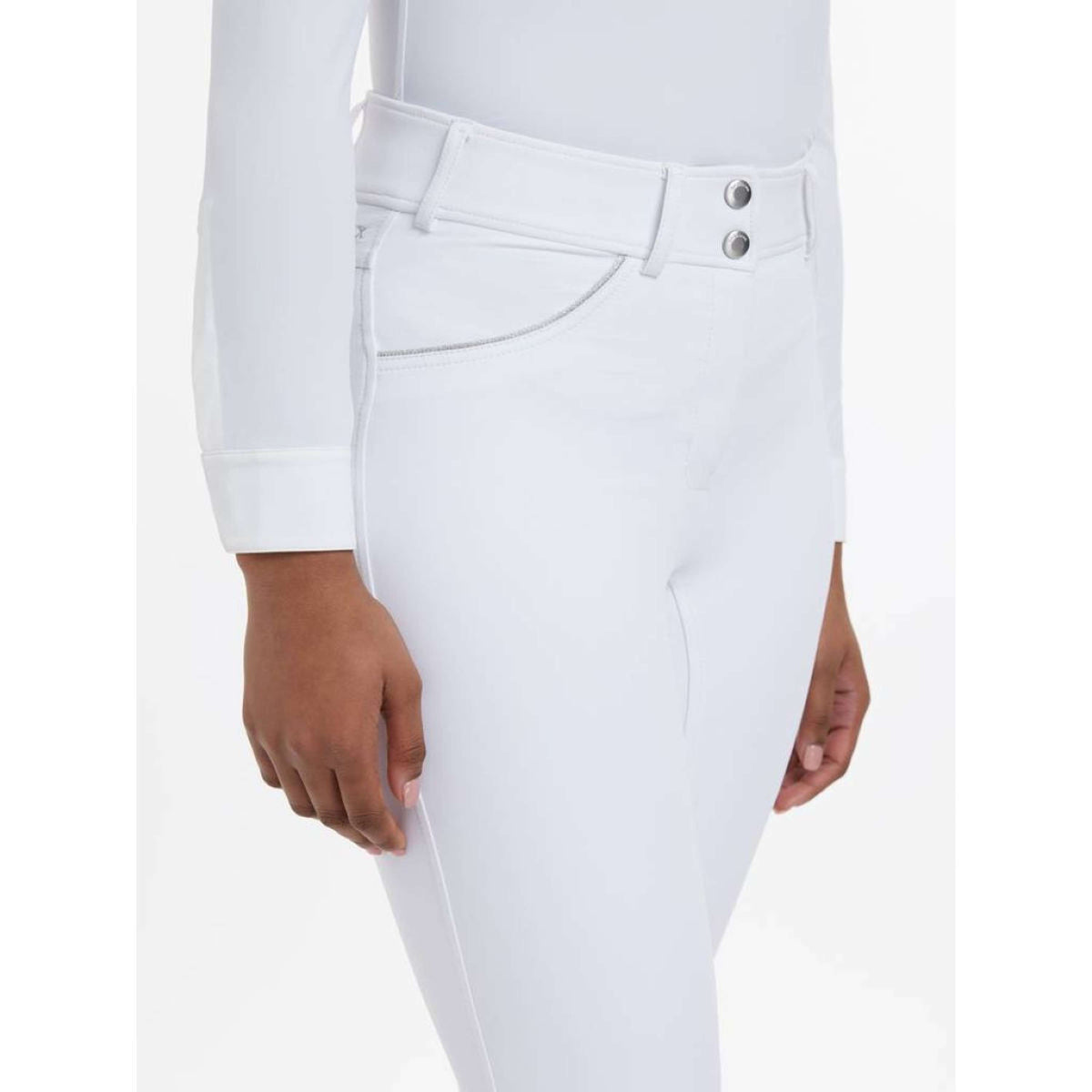 LeMieux Pantalon d'Équitation Victoria Silicone Fond de Peau Blanc