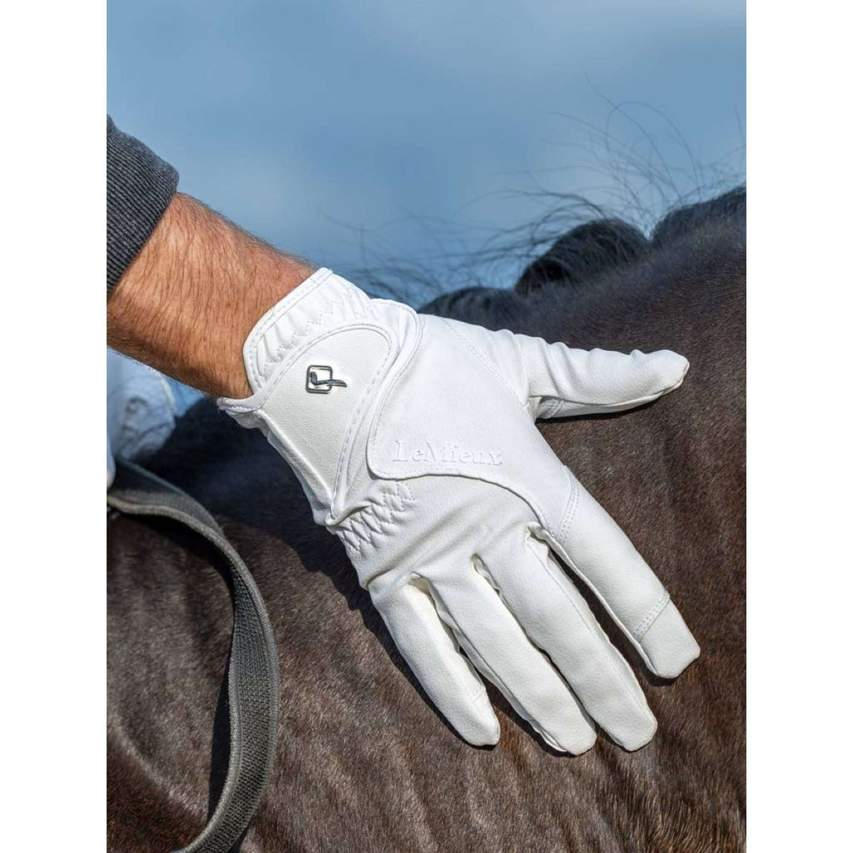 LeMieux Gants d'Équitation Close Contact Blanc