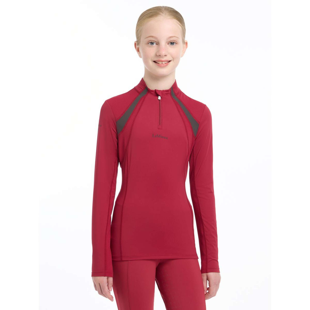 LeMieux Base Layer Young Rider Mia Mesh Ember