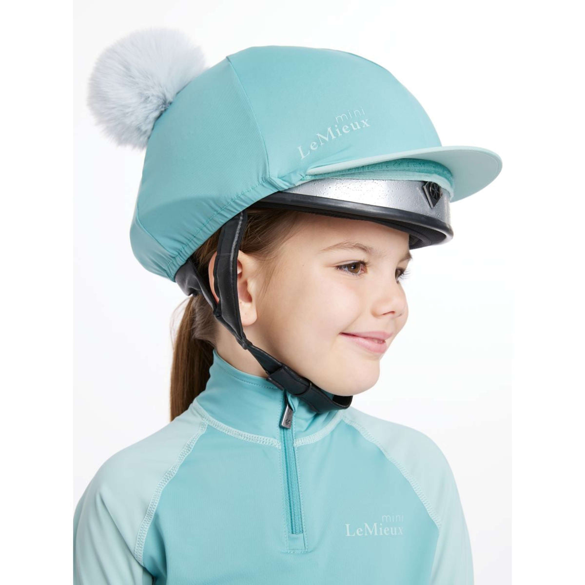 LeMieux Hat Silk Double Pom Enfants Lagoon