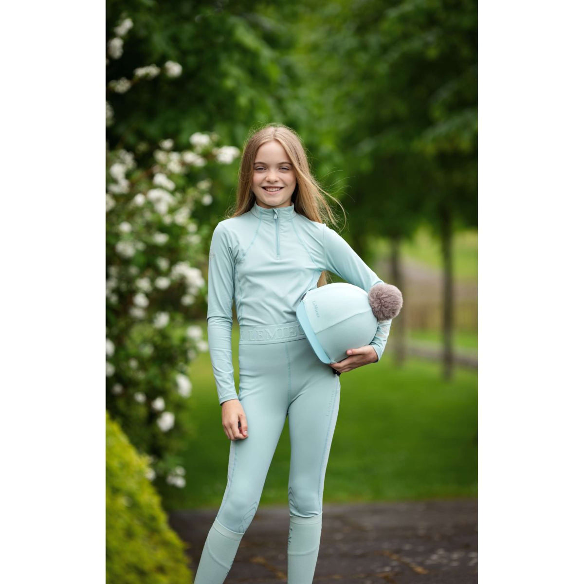 LeMieux Legging d'Équitation Lizzie Mesh Enfants Aqua