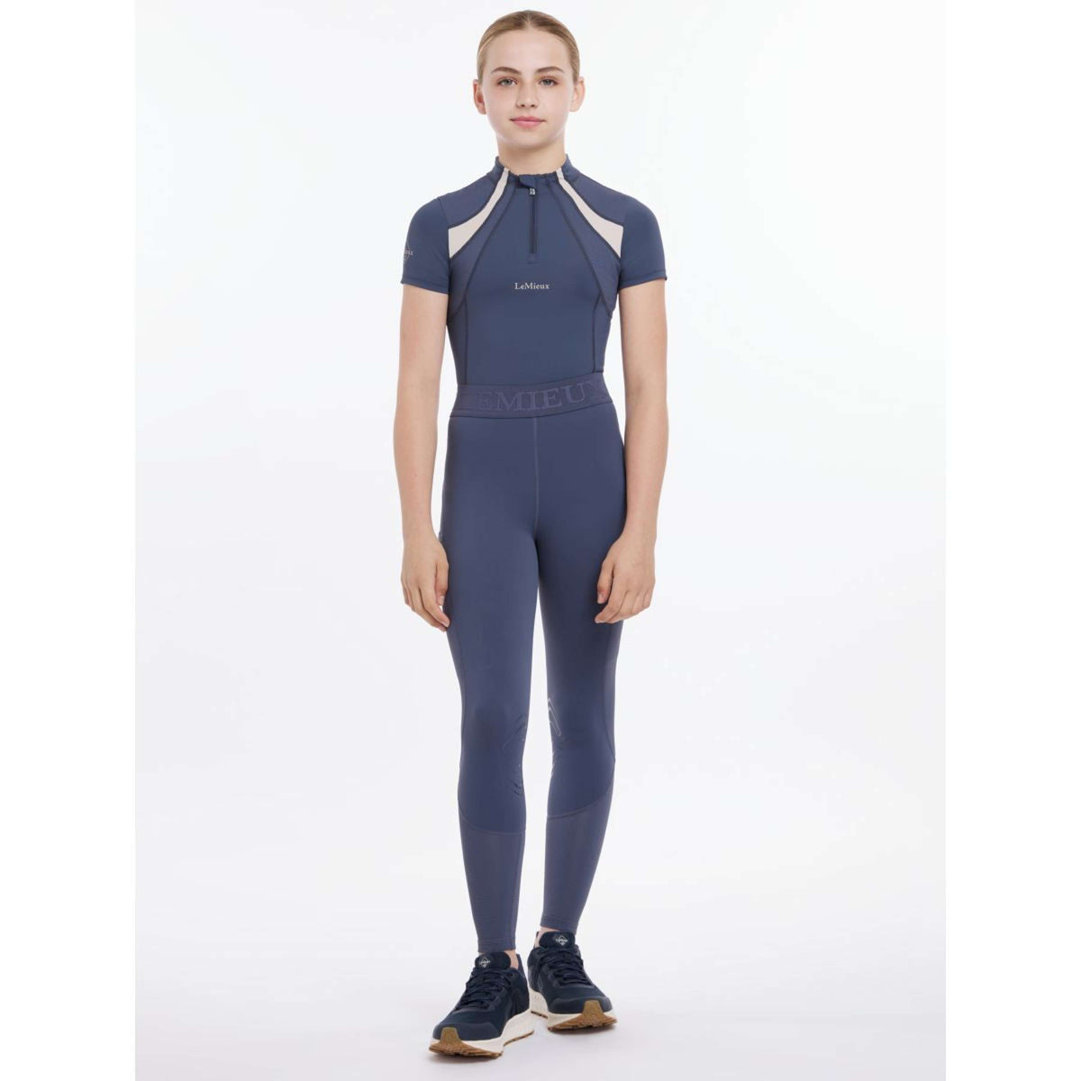 LeMieux Legging d'Équitation Lizzie Mesh Enfants Dusk Blue