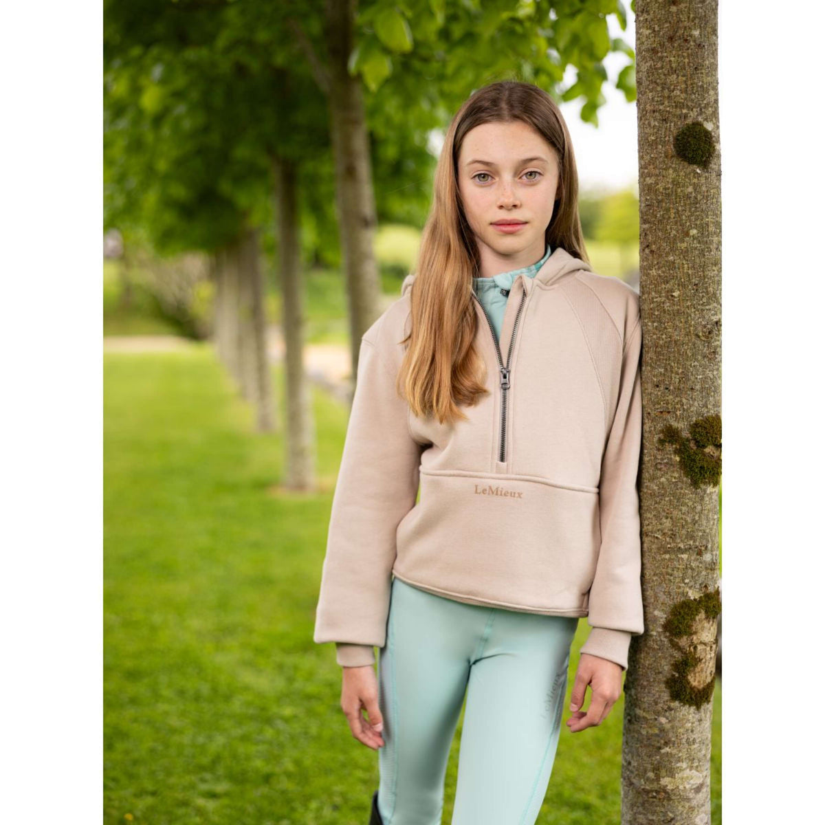 LeMieux Pull col Hoodie Harriet Pop Over Enfants Almond